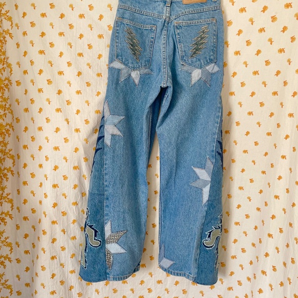 Upcycled Eddie Bauer Grateful Dead Jeans USA Made One of One - Picture 6 of 8